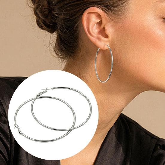 1 Pair Big Hoop Earrings for Women Girls, Round Circle Hoop Earrings, Lightweight Minimalist Jewelry Gifts for Her
