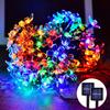 Solar LED Cherry Blossom String Lights – Outdoor Decorative Fairy Lights for Courtyard, Wedding, and Festival.