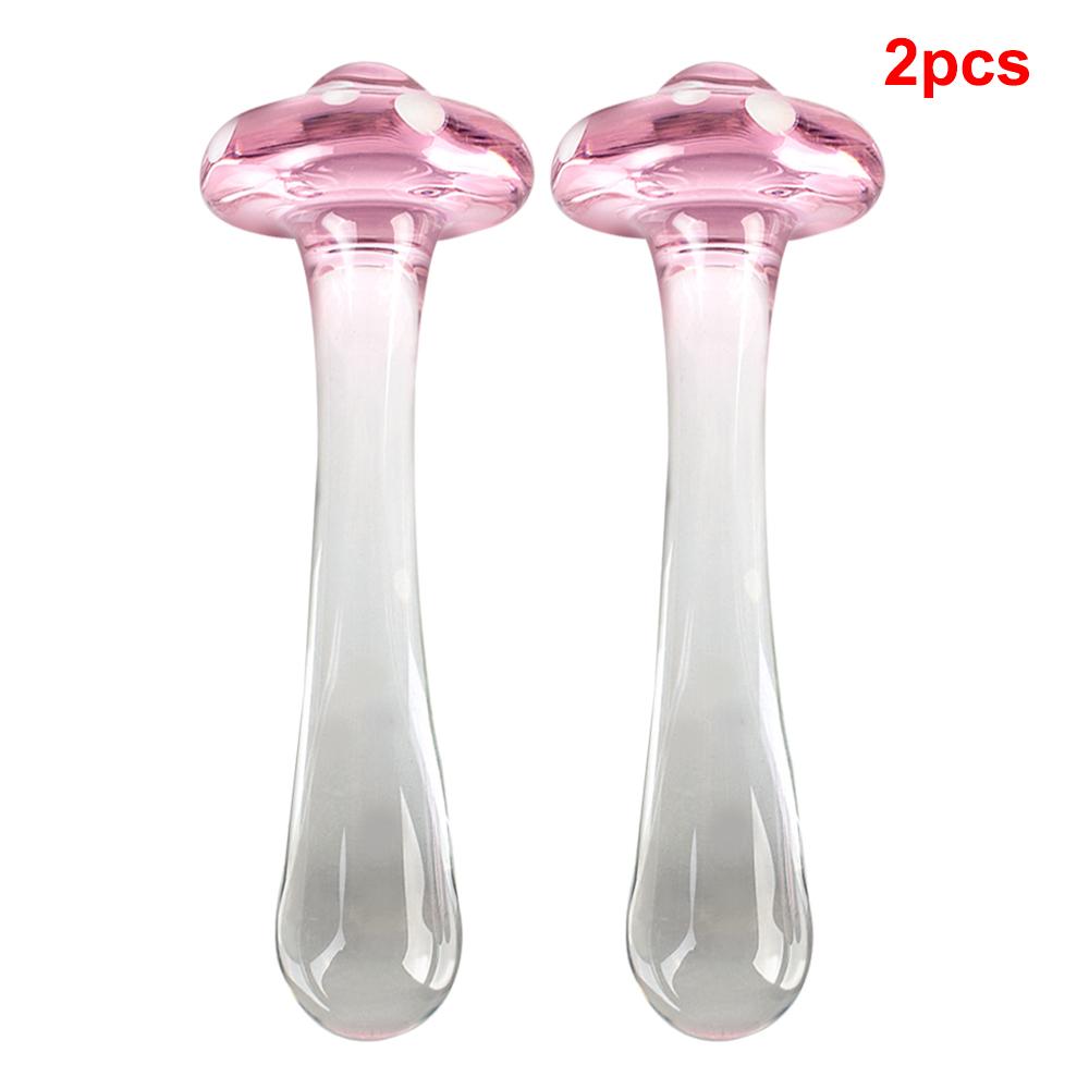 Dildos de Cristal de Hongo de 14 cm para Plug Anal Mujeres Hombres 18 Herramientas para Parejas Plug Anal Dilatador Juguetes Sexuales Juegos para Adultos Productos Eróticos Tienda