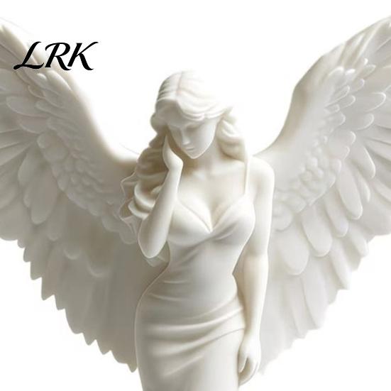 Matte White Angel Figurine 3D Printed Elegant with Large Wings, Decorative Statue, Statue Art Crafts Decoration for Home Shelf Office Wedding
