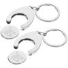 2PCS Silver Coin Keychain Portable Car Key Ring Holders New Key Ring  Handbag Backpack Pendant