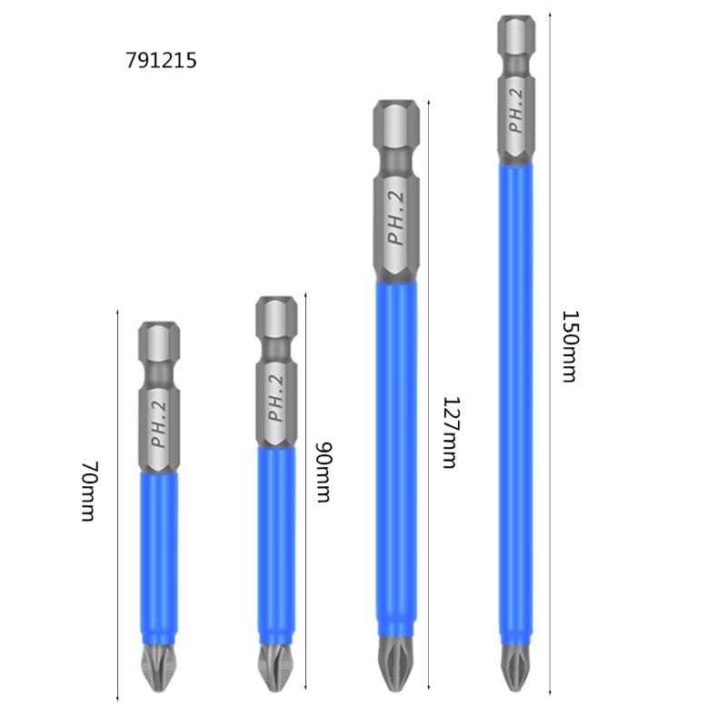 2/3/4/5/7pcs Magnetic Batch Heads Impact Strong Cross High Hardness 25/50/65/70/90/127/150mm for PH2 Screwdriver Set