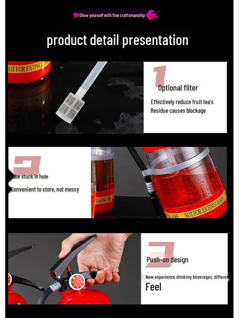 Influencer Drinkware: Manual Fire Extinguisher Alcohol Cannon & Beer Dispenser