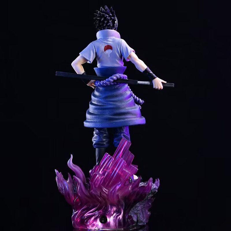 35cm Naruto Anime Figure Standing Posture Door God Sasuke Uchiha GK Statue Action Figure Decoration Collect Model Toys Gift