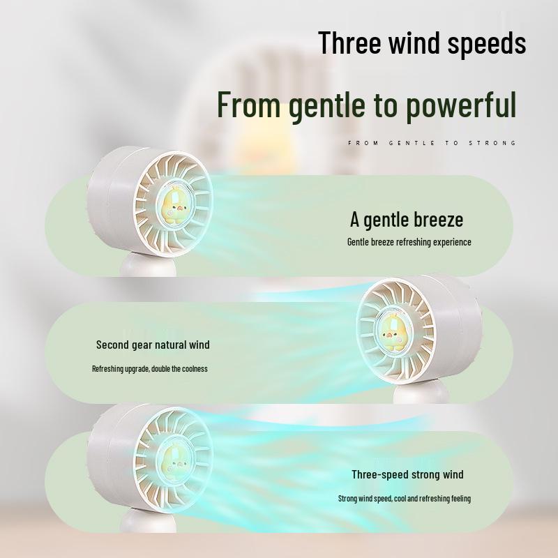 Portable USB Rechargeable Cartoon Mini Fan with Long Battery Life for Summer Cooling