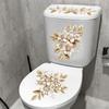 Light Luxury Golden Flower Toilet Sticker Bathroom Waterproof Self-adhesive Water Tank Decorative Sticker