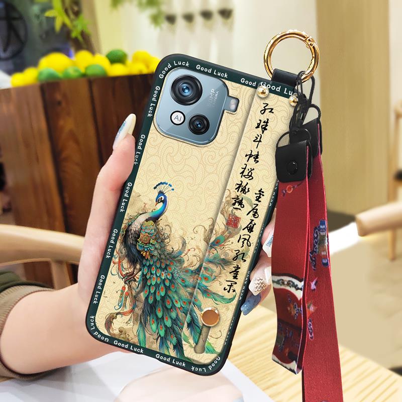 Durable Elderly Lady Phone Case For Blackview Oscal C80 Back Cover Waterproof Ring Silicone Phone Holder Fashion Lanyard