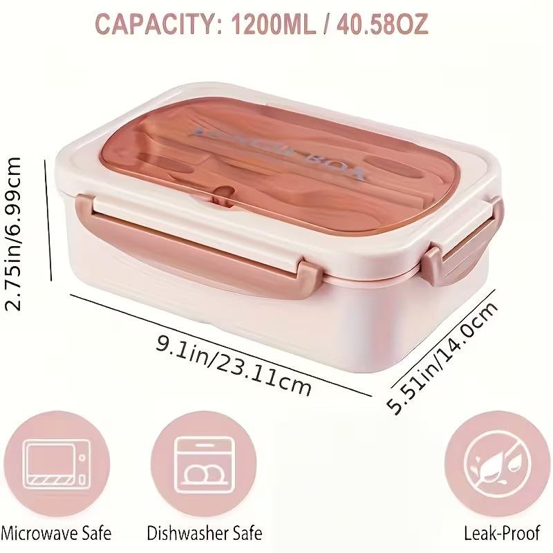 Leak-proof Lunchbox with Cutlery, Microwave-safe, with Compartments