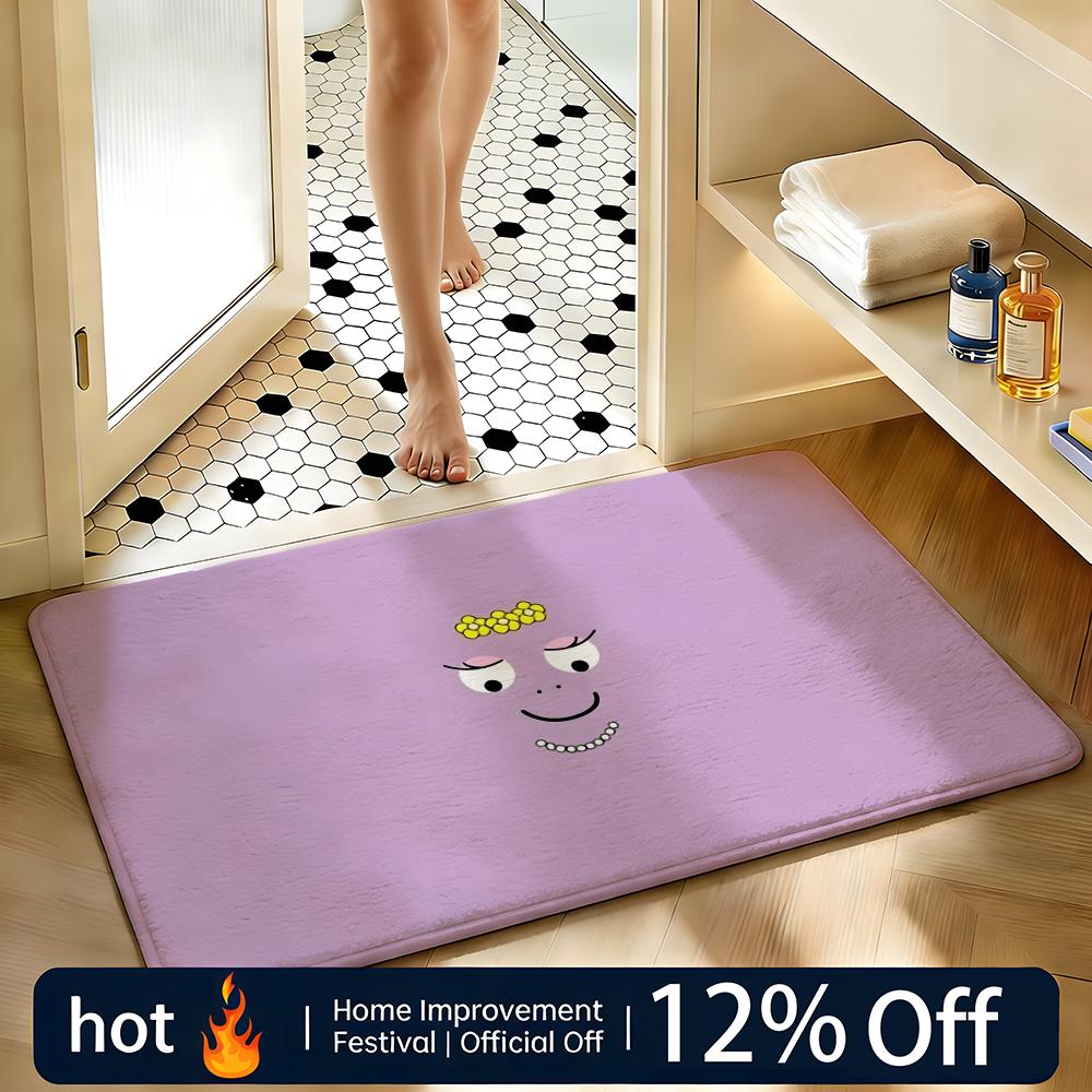 Soft Absorbent Non-Slip Rug Cartoon Barbapapa Floor Mat Home Decor Doormat Bedroom Floor Mat Shower Carpet