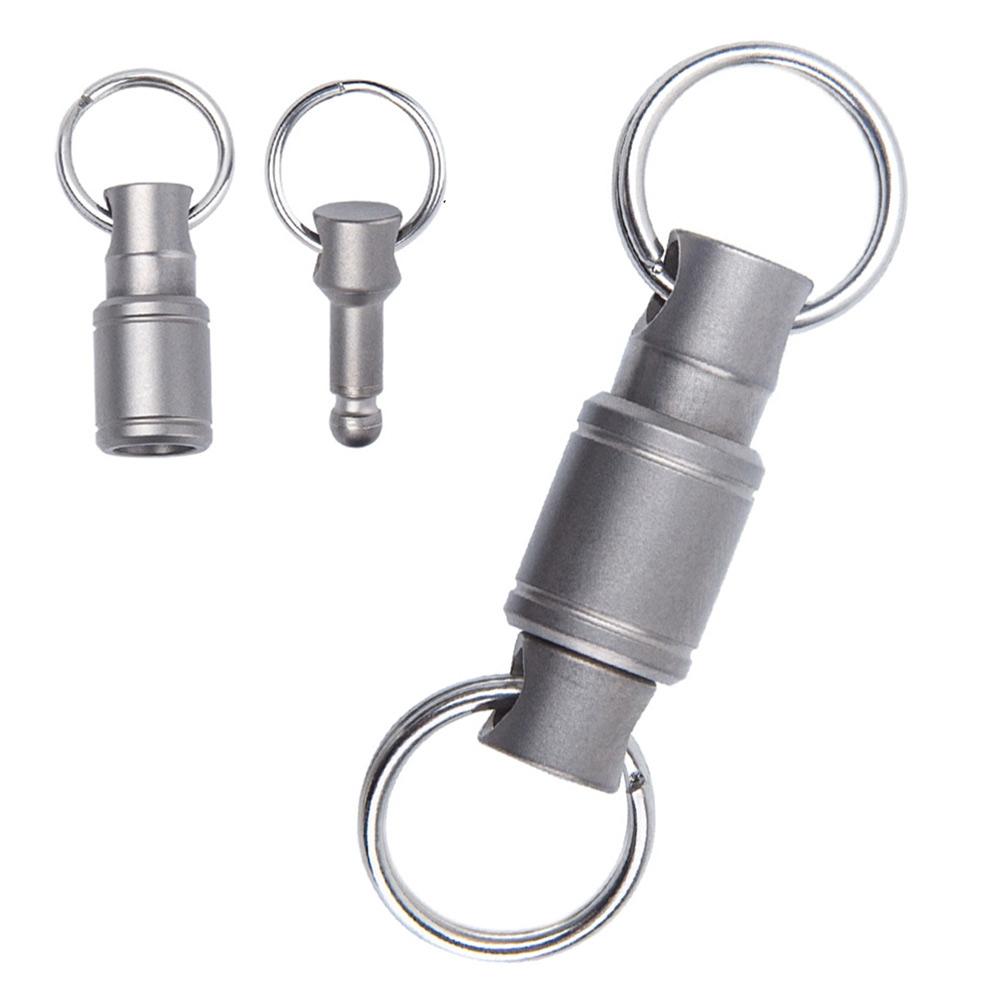 Titanium Alloy Keychain Detachable Car Key Holder° Swivel Quick-Release Tool