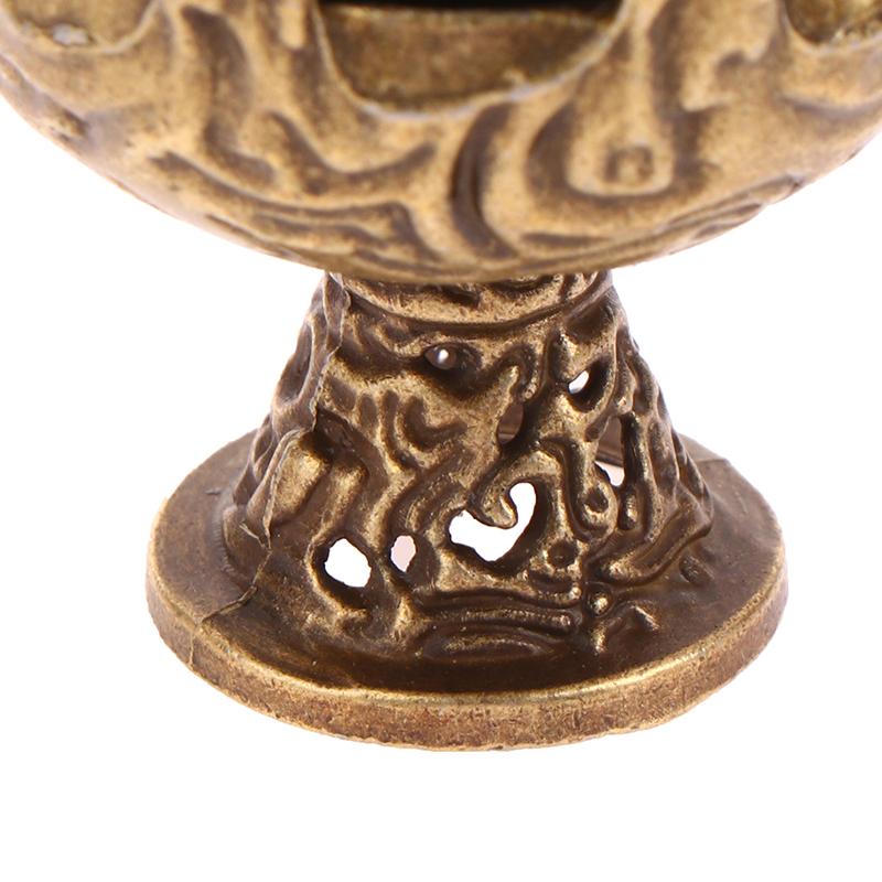 1Pc Retro Alloy Small Lotus Mountain Hollow Out Incense Stick Burner Incense Holder With Cover Home Decoration Crafts