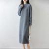 Women Sweater Dress 100% Wool TIDENOVEL O-neck Knit Long Pullover Winter Jumpers Wool Long Dress Female