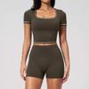 Summer new tight yoga suit elastic high waist sports quick drying fitness suit women