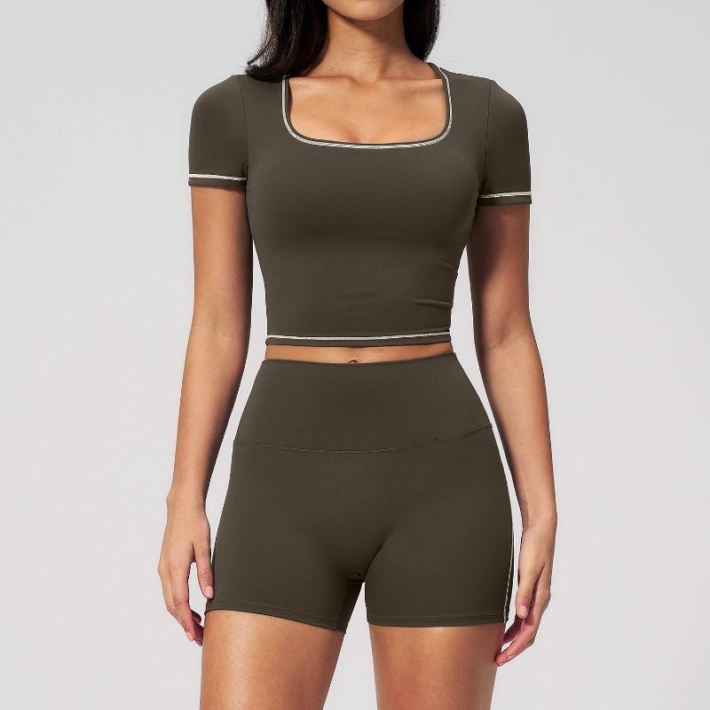 Summer new tight yoga suit elastic high waist sports quick drying fitness suit women