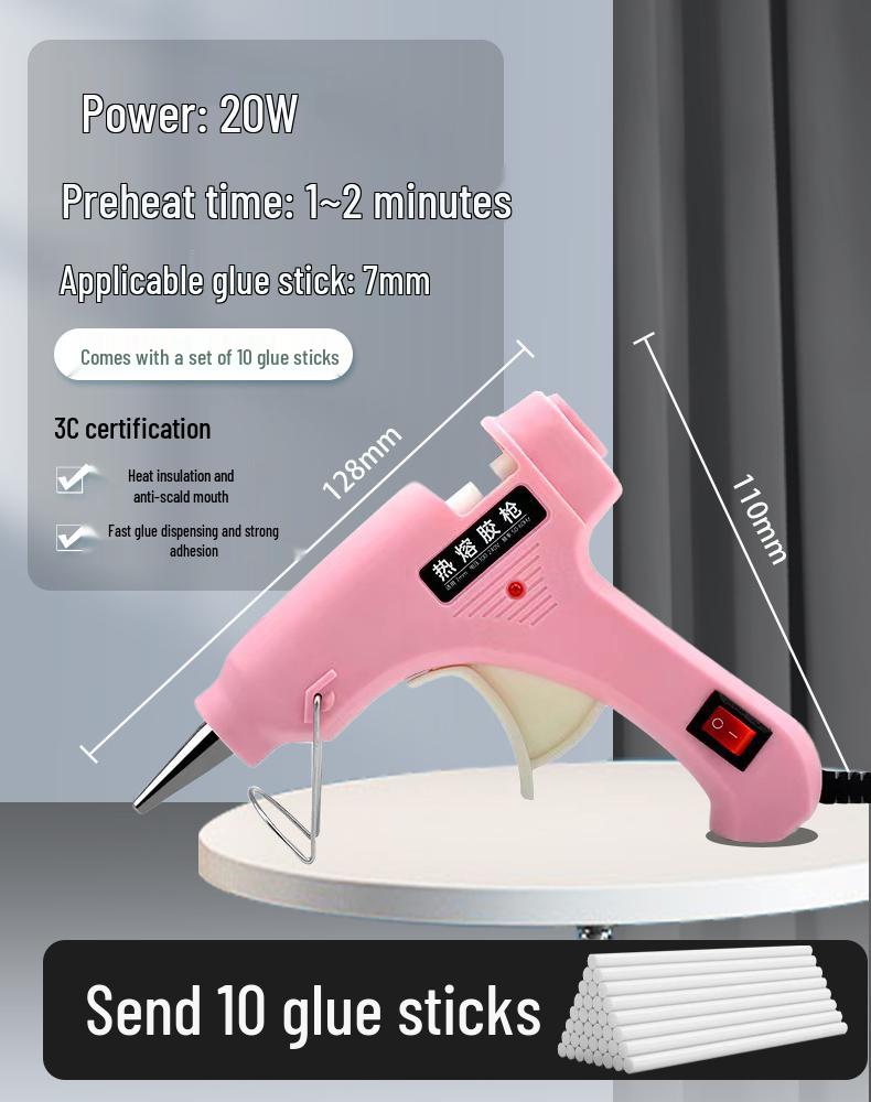 Electric Hot Melt Glue Gun with High Viscosity 11mm Glue Sticks for Household and Crafts