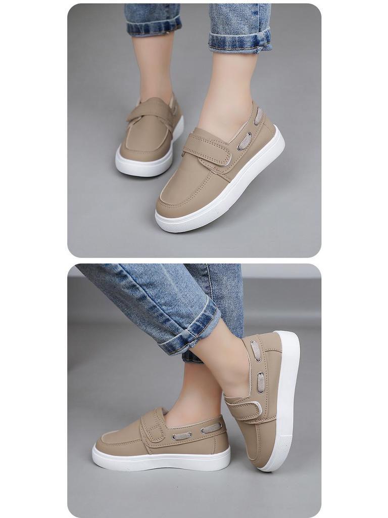 Korean Style Low-Top Leather Slip-On Loafers for Boys & Toddlers - Soft Sole Casual Shoes