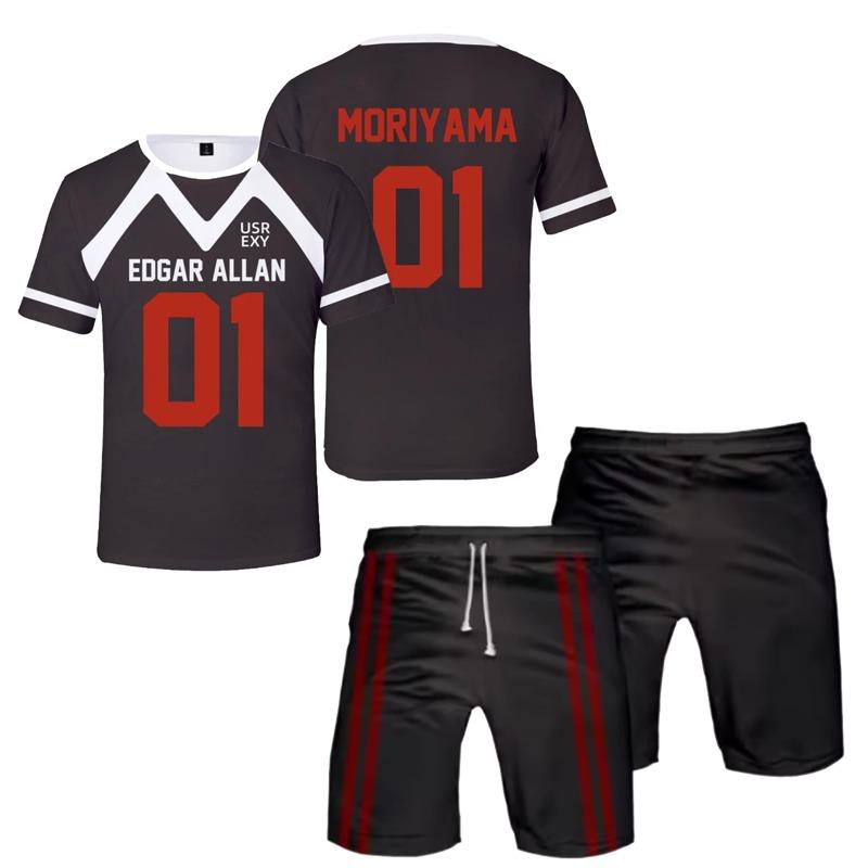 Edgar Allan Moreau Trikot Cosplay T-Shirt Shorts Set 3D The Foxhole Court Druck T-Shirts Anzug Sommer Herren Damen Y2k Trainingsanzug Outfits