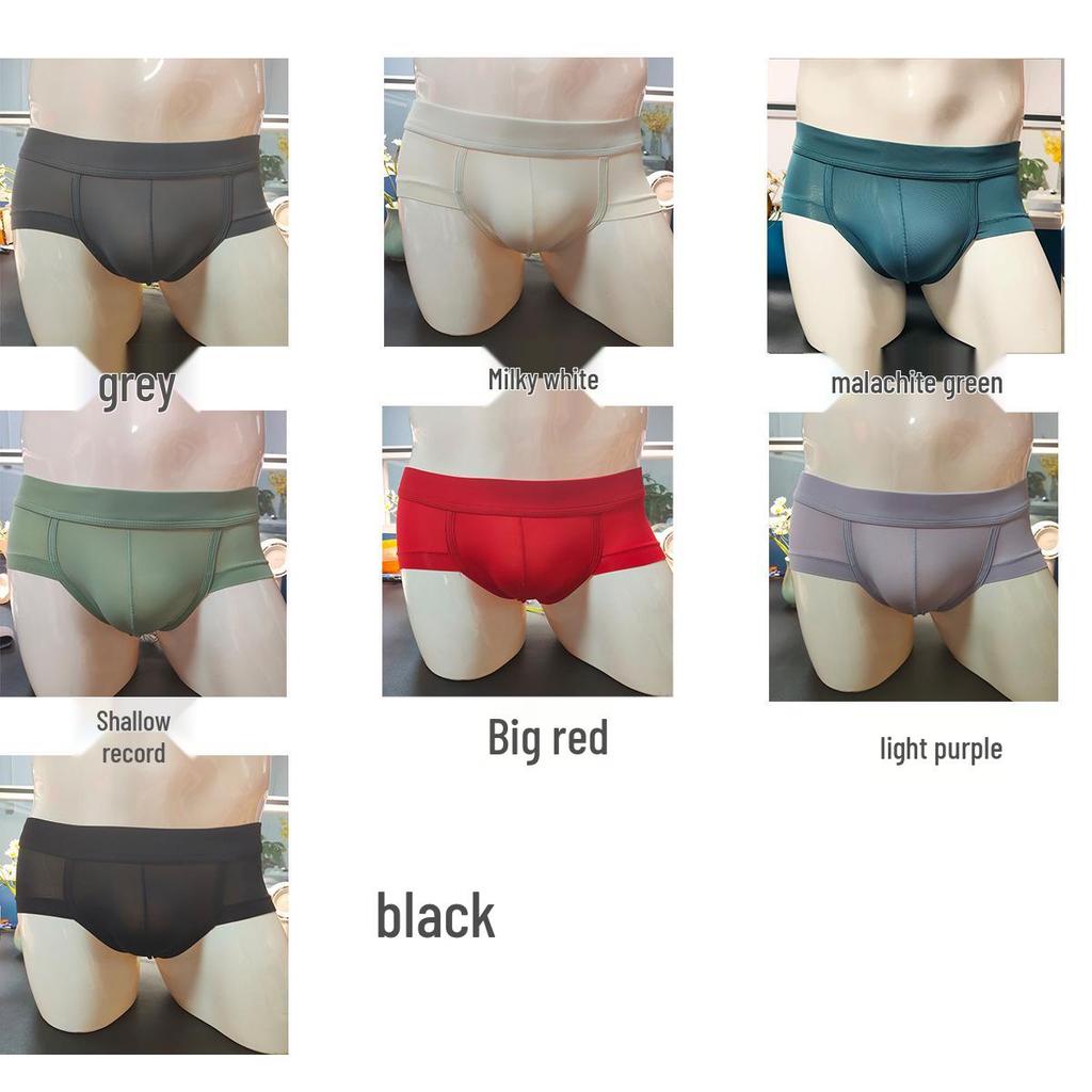 2025 Summer Men's Quick-Dry Ice Silk Low-Rise Nylon Boxer Briefs