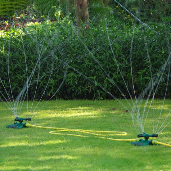 Lawn Sprinkler Leakproof 3 Arm Design 360-Degree Rotatable Irrigation System Universal Simple Installation Adjustable Water Sprinkler