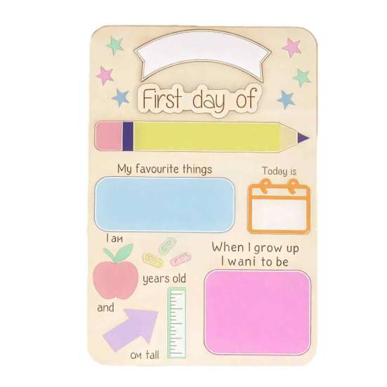 Kids Study Planner First and Last Day of School Board Sign for Kids, Reusable Wooden Cute Desktop Decor Chalkboard Sign, Writing Daily Notes Schedules