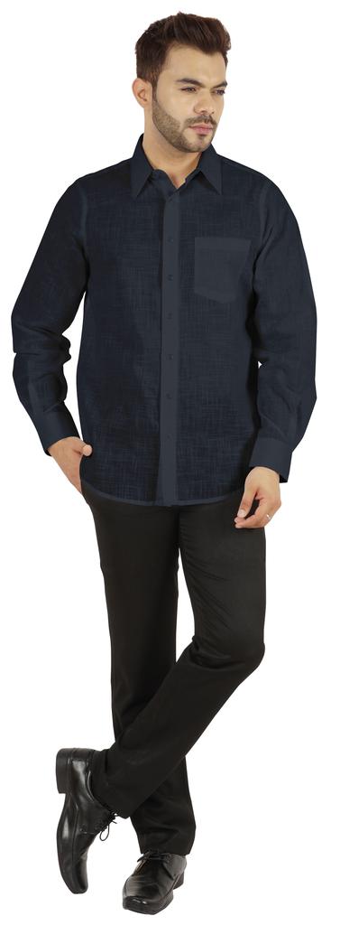 Bestman Solid Shirt For Mens Long Sleeves With Cuff Patch Pocket Shirt Cotton Office