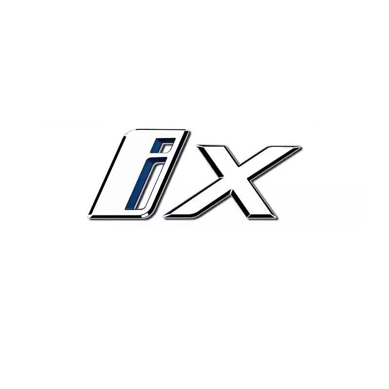 Car Stickers 3D ABS Material Letters Rear Trunk Emblem Tailgate Decals For BMW Ix I20 Black Silver Logo Accessories Az2