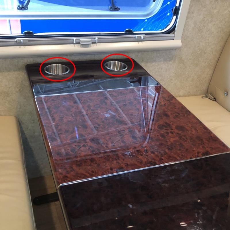 Edelstahl Einbau-Becherhalter Tisch Getränkehalter für Wohnmobil Auto LKW Camper