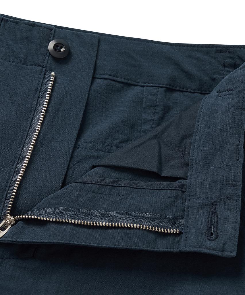 Cotton Bell Midi Side Belt Skirt - Navy