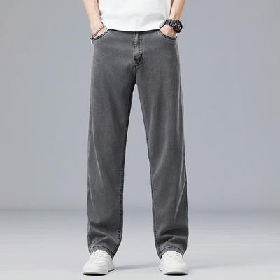 New Summer Style Men's Thin Jeans Loose Straight Trousers