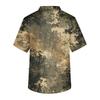 Men's Printing Short Sleeve V-neck Working Blouse Chest Pocket Carer Top