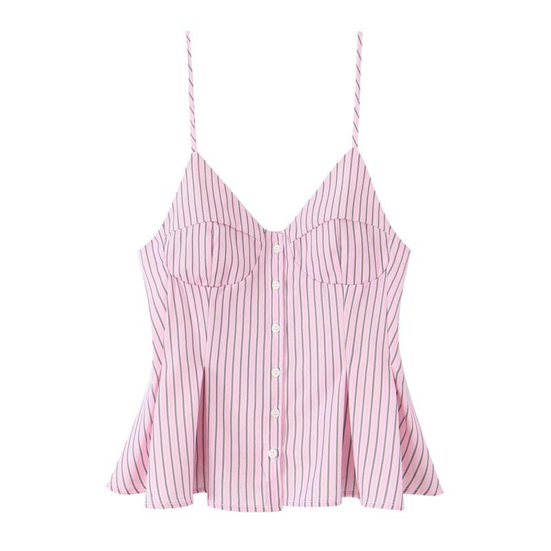 Za2025 Summer New Women Clothes Sexy Sleeveless Small Pleated Poplin Sling Casual Top 2890420 800