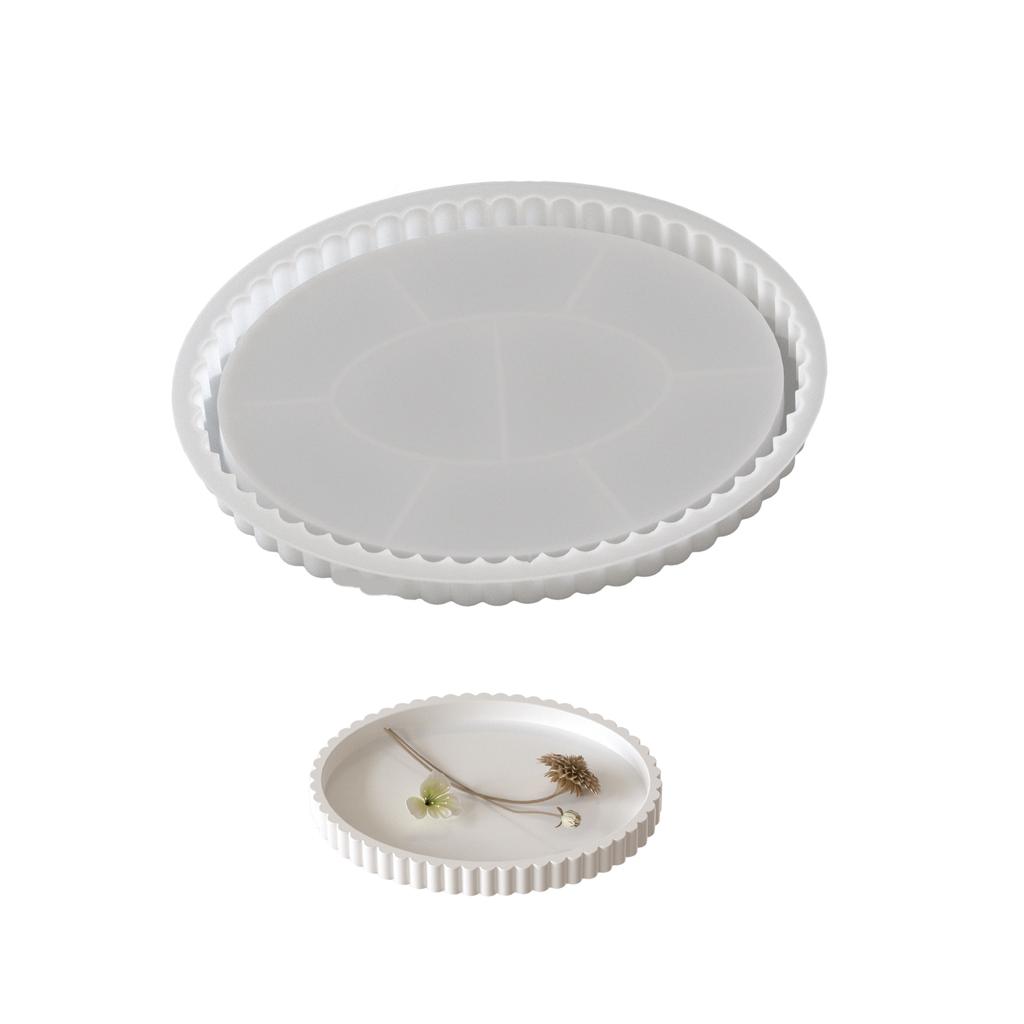 Matriță Tavă Depozitare Bijuterii Mărunțișuri Practică Ovală cu Dungi din Silicon Pentru Meșteșugărit Scrumieră și Farfurie Personalizate