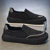 Summer casual shoes breathable canvas shoes thin mesh men's board shoes black one-pedal sneakers lazy shoes