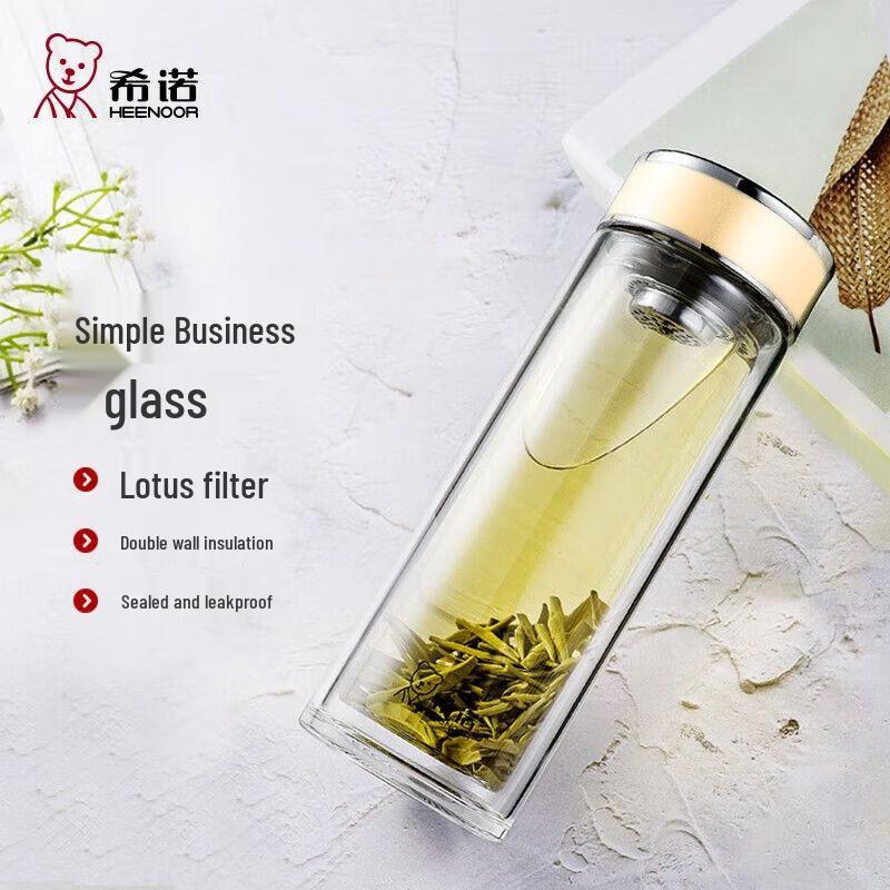 Xinuo Double-Layer Anti-Scald Glass Tea Mug 220ml