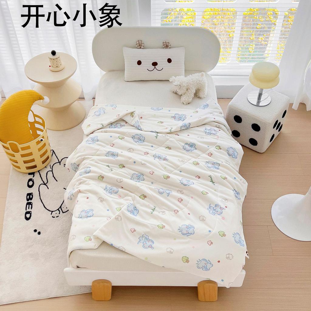 2024 New Children's Summer Quilt Knitted Cotton Summer Quilt Kindergarten Duvet Ice Cream Summer Quilt Airable Cover