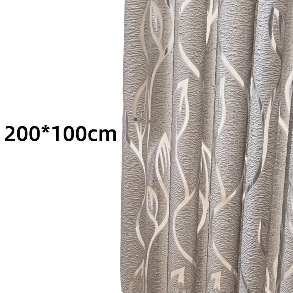 200*100cm Hollowed-out Leaf Curtains Semi Blackout Window Screen Door Window Curtain Leaf Pattern Tulle Sheer Curtains