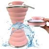 Collapsible Water Bottle  Camping Cup With Carabiner  Reuseable Silicone Foldable Leak Proof Portable Sports Travel Water Bottles For Outdoor  Travel