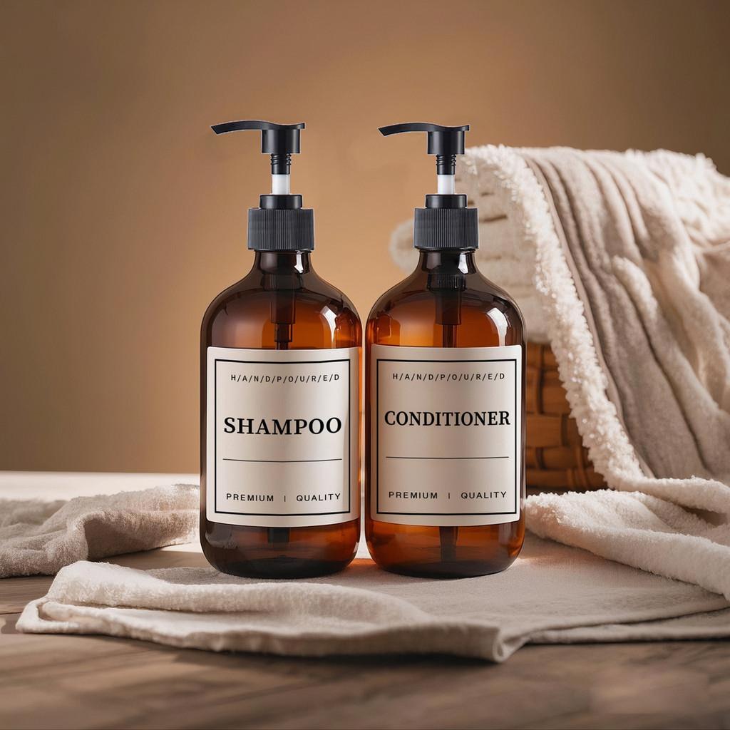 500ml Seifenspender mit Etiketten Handpumpflasche Kunststoff Leer Kosmetischer Flüssigkeitsbehälter HANDSEIFE/ GESCHIRRSEIFE/ KÖRPERWASCHMITTEL