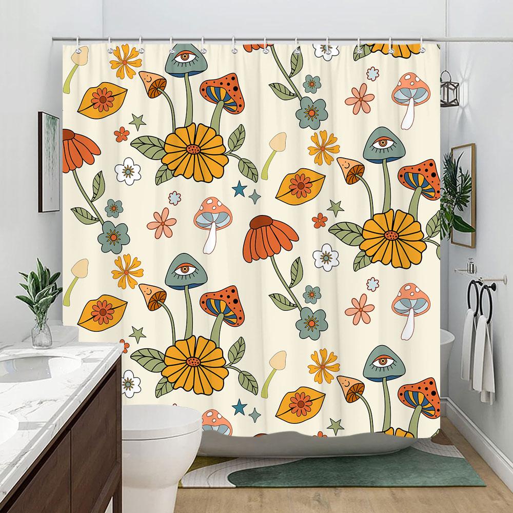 

Forest Mushroom Shower Curtain Fairytale Fantasy Adventure Bohemian Polyester Fabric Home Bath Curtain Bathroom Decor With Hooks 90x180cm