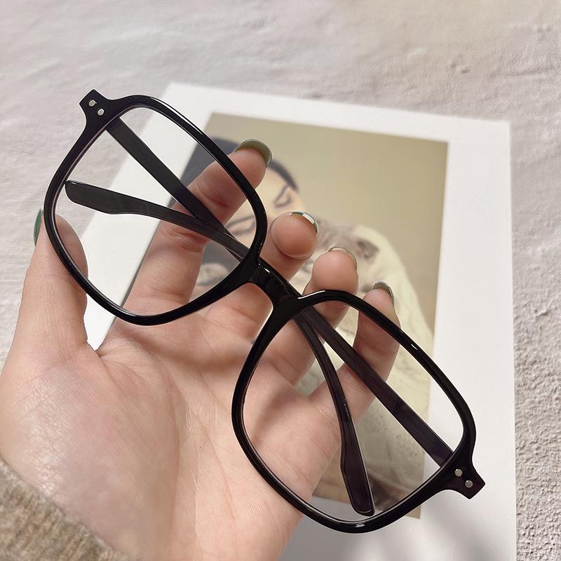 Large Frame Anti-Blue Light Glasses for Men & Women – Bestseller for Slimming Large Faces, Black Frame