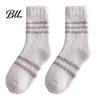 Elastic Mid-calf Thermal Wear Thickened Coral Fleece Socks for Men, Striped Socks, Soft High Elasticity Cozy Fuzzy Crew Winter, Cold Weather Warm Home