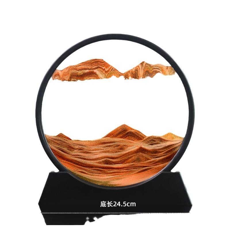 Round Quicksand Painting 3d 3-dimensional Dynamic Hourglass Home Decoration Gift Idea Men Women Gift Idea Living Room Tabletop Decoration