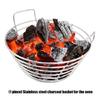 Porta carbone di ricambio con struttura rinforzata in acciaio inossidabile antiruggine, cestello per carbone per barbecue