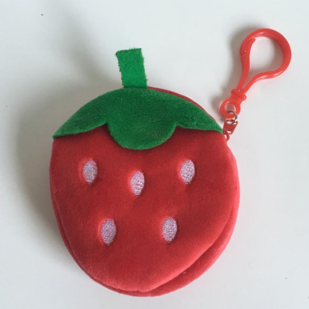 With Hook Fruit Coin Bag Watermelon Pluhs Coin Purse Plush Plush Wallet Pouch  For Kids