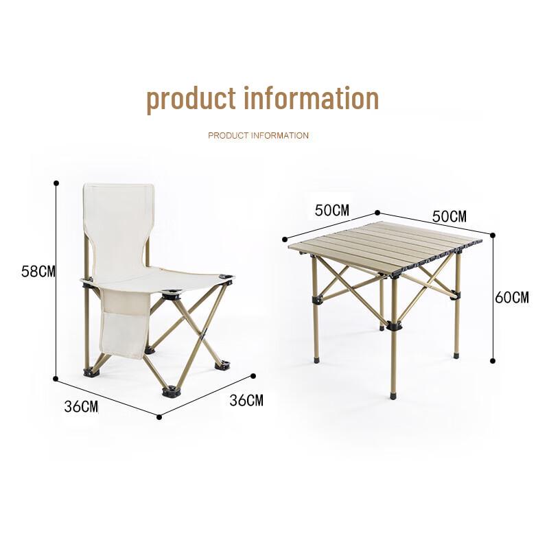 Hanlemeitu Outdoor Folding Table and Chair Set