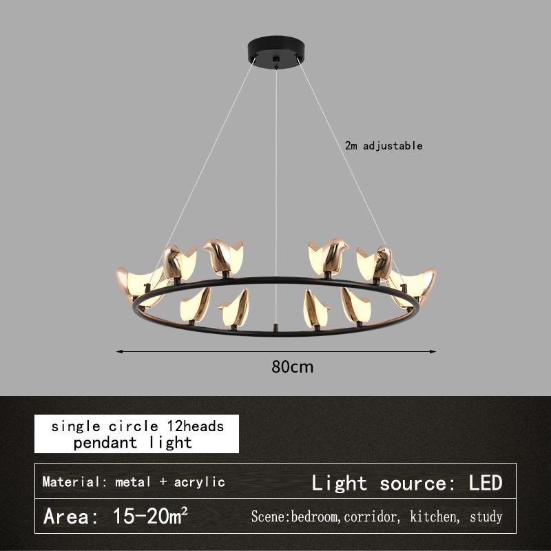 Creative Bird Led  Chandelier Hallway Stair Wall Sconce Mounted Bedroom Bedside Light Modern Designer Decor Pendant Lamp Fixture