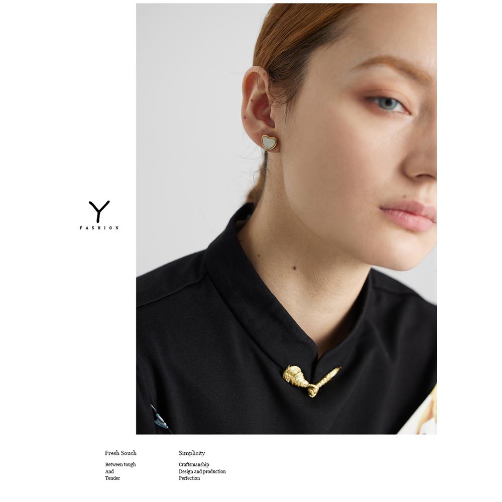 Yhpup Stainless Steel Heart Pendant Necklace Chain Jewelry Temperament Natural Stone Agate Collar Women Necklace