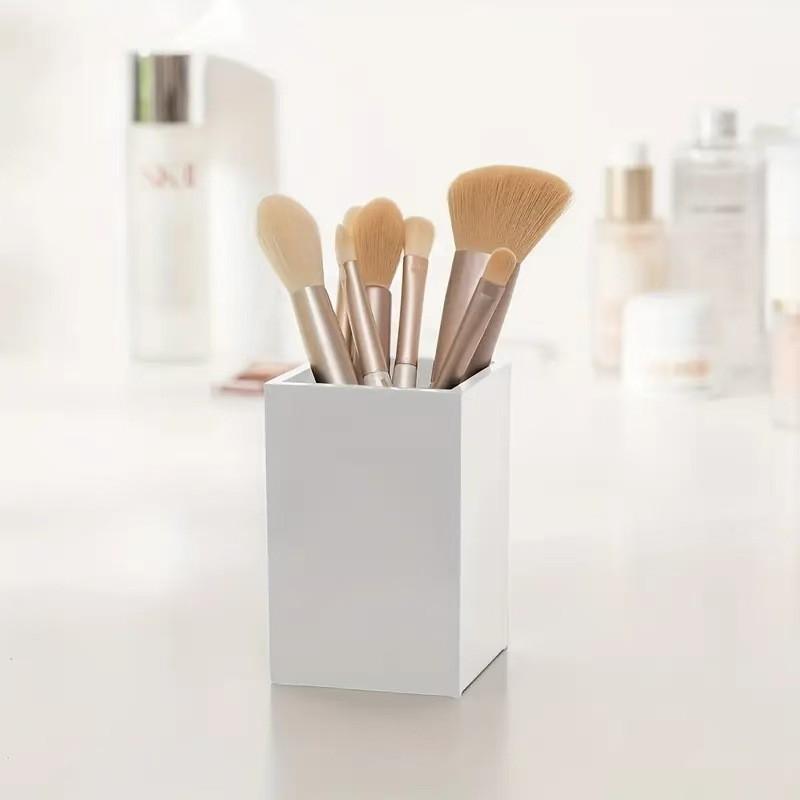 

Acrylic Pen Holder & Makeup Brush Organizer - Multi-Color Desktop Storage Tube
