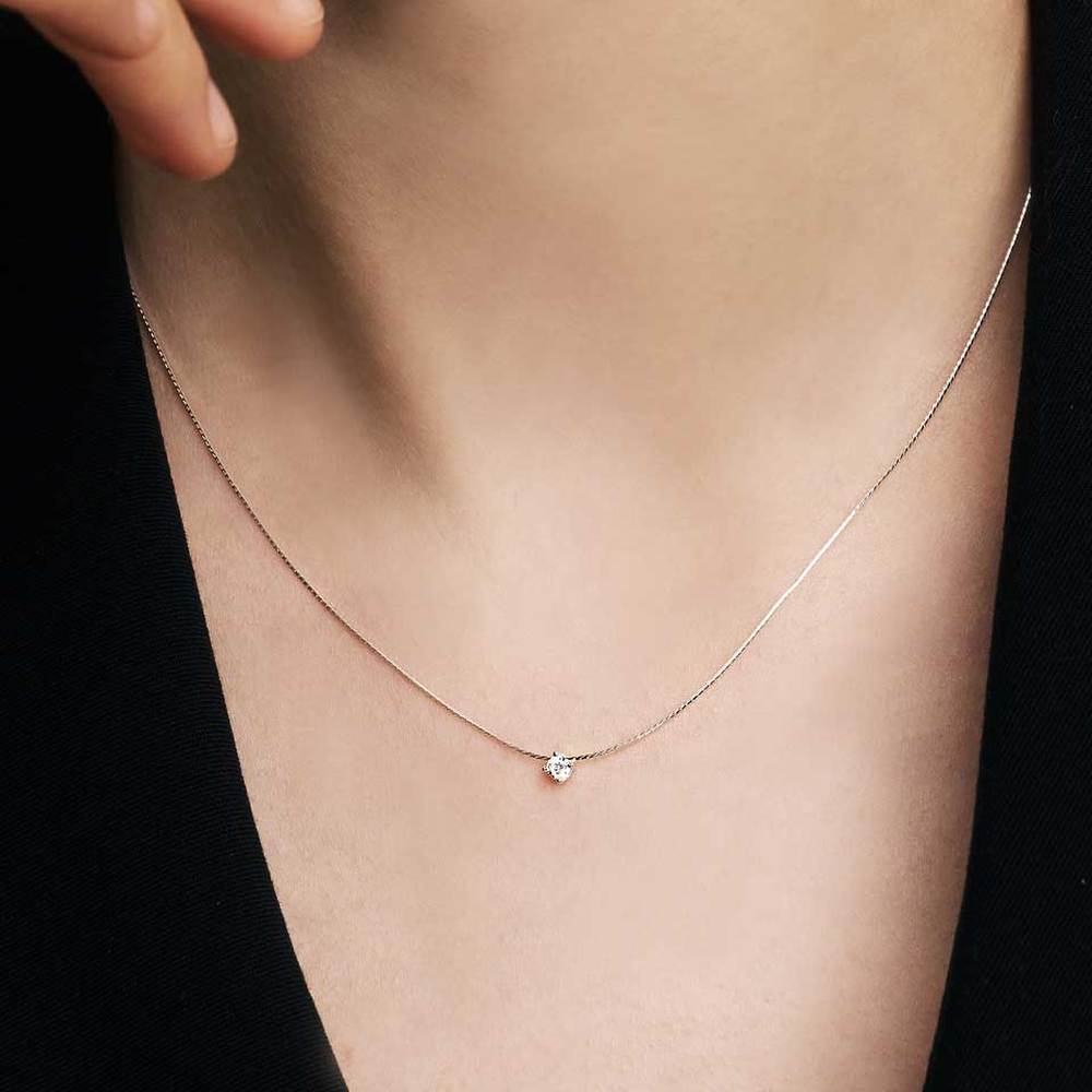 [Hei][Sv925] Essential Cubic Snake Chain Necklace White