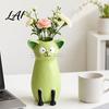 Vase Chat en Résine pour Fleurs Décoration de Bureau Originale pour Fleurs et Présentation sur Étagère